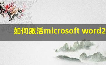 如何激活microsoft word2010